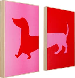 Kare Design Gerahmtes Bild Dog Frankie (2/Set) | Mehrfarbig