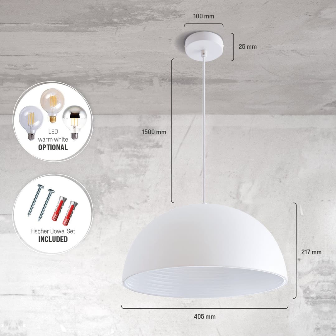 Paco Home Pendelleuchte SAWYER | Weiß
