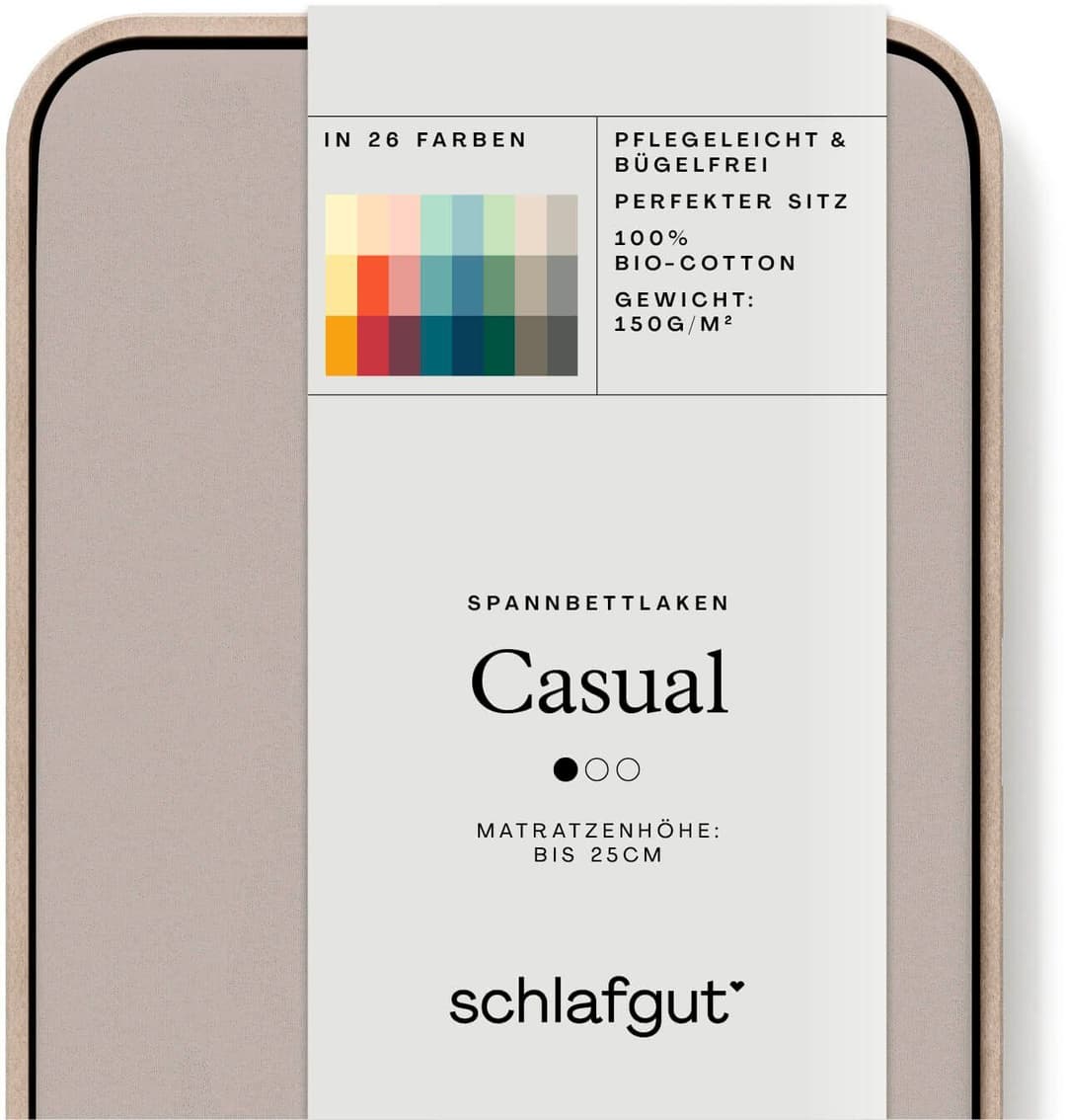 Schlafgut Spannbettlaken CASUAL | Beige