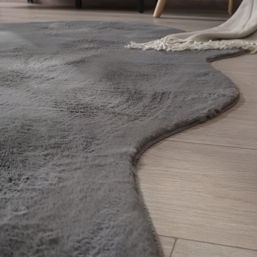 Paco Home Fellteppich Pelt 640 | Grau