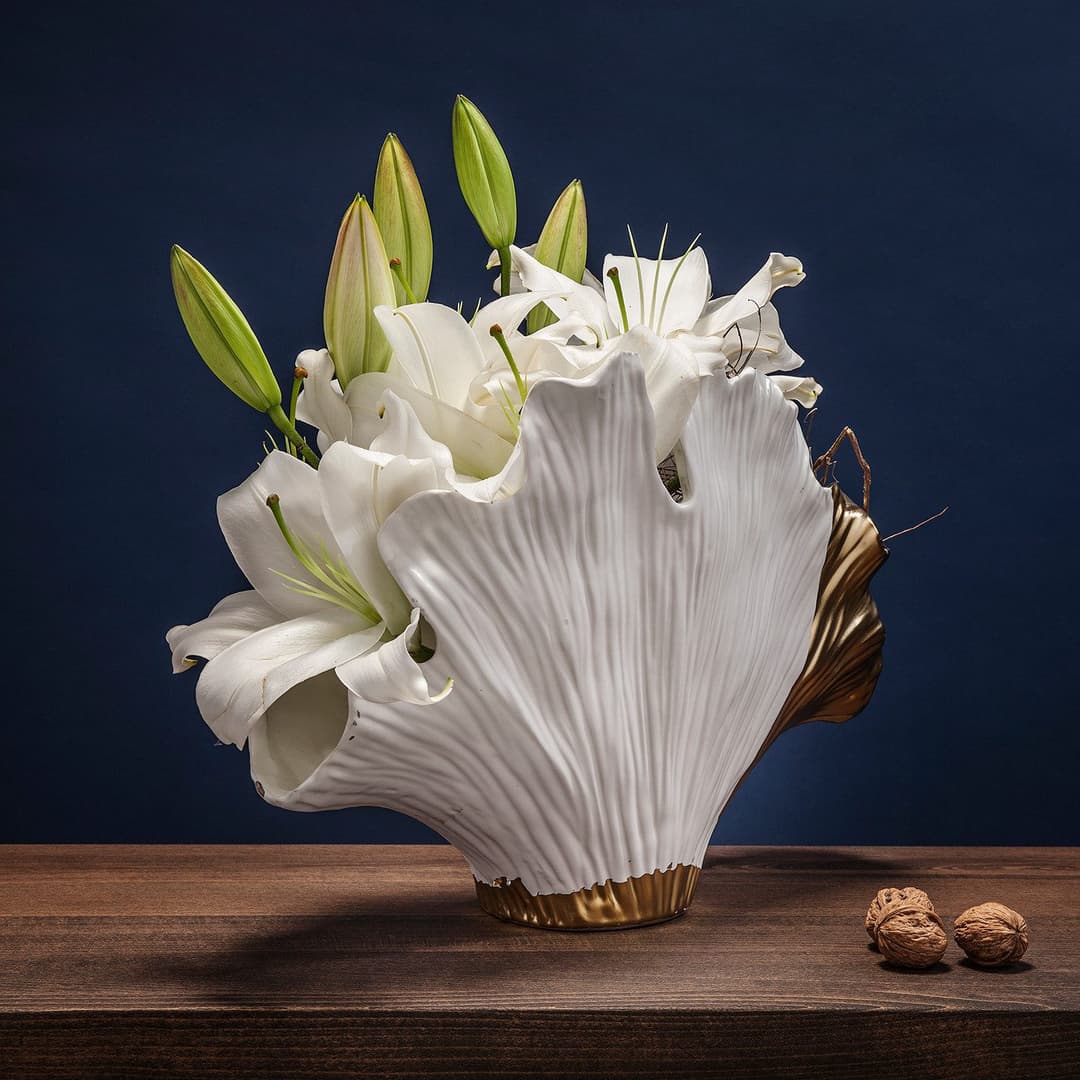 Kare Design Tischvase Ginkgo Elegance | Gold