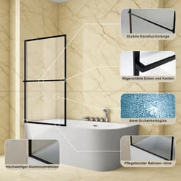 welltime Badewannenaufsatz Block | Schwarz