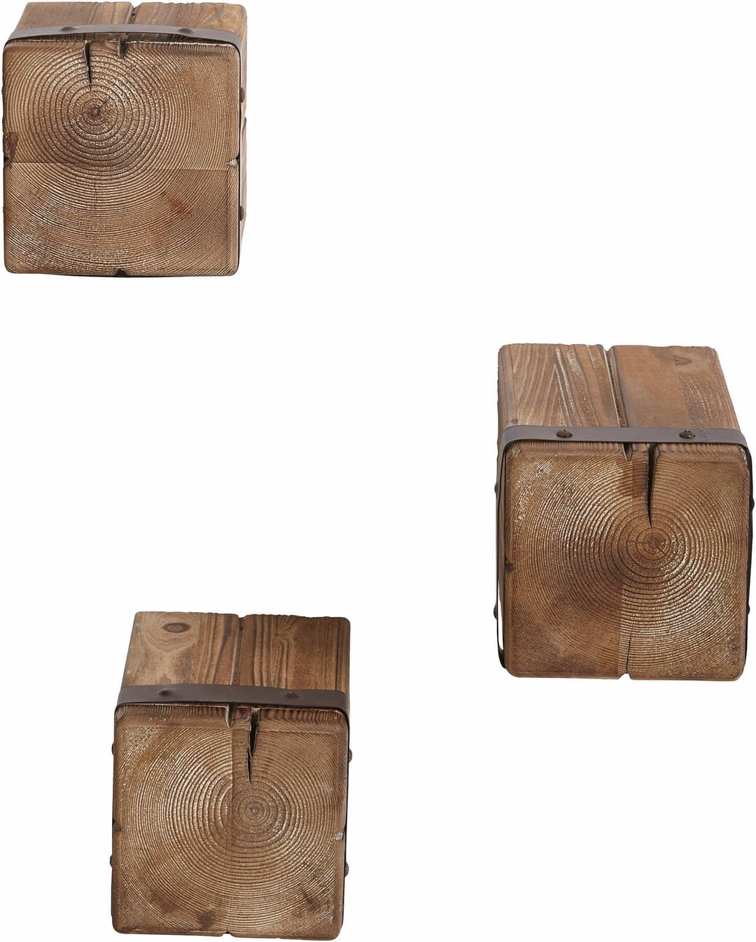 Home affaire Wandregal Holzpfeiler, 3-tlg. | Braun