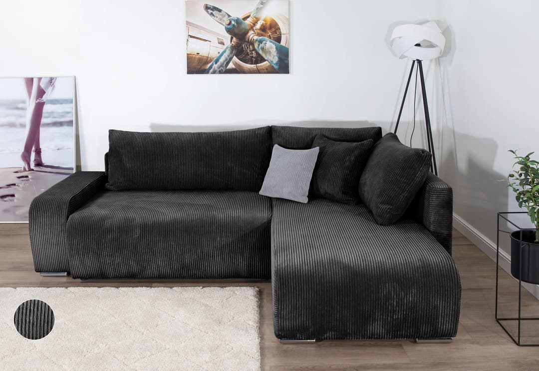 COLLECTION AB Ecksofa Poppy L-Form | Grau