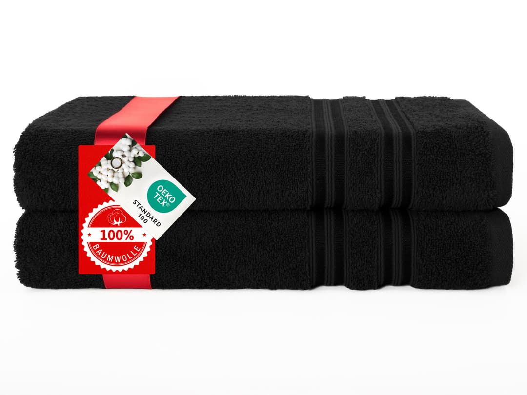 HAMMETEX Duschtuch 2er Set | Schwarz