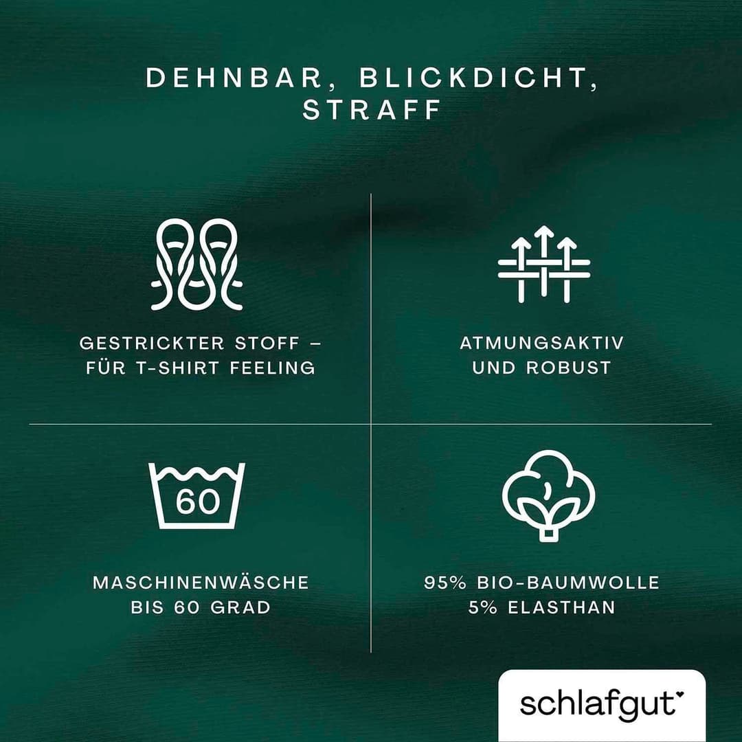 Schlafgut Spannbettlaken PURE TOPPER | Grün