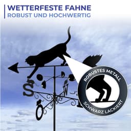 WENKO Wetterfahne Katze | Schwarz