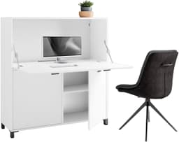 byLIVING Sekretär Montana | Weiß