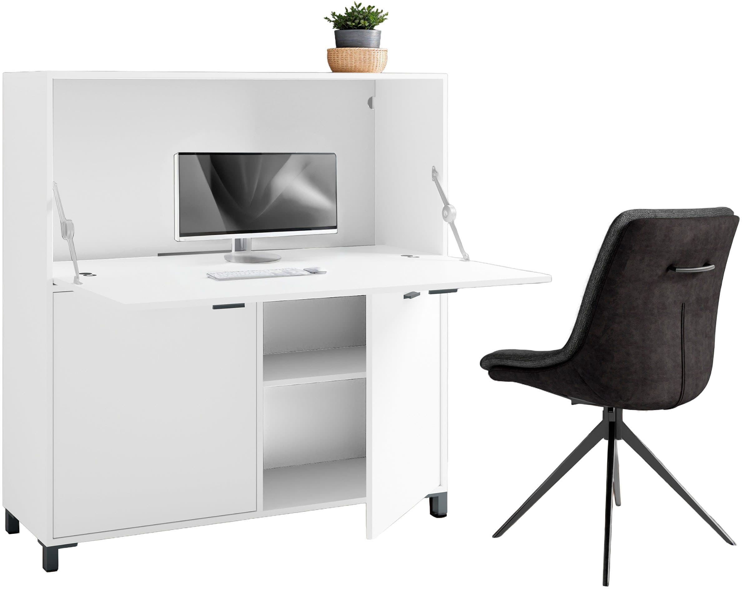 byLIVING Sekretär Montana | Weiß