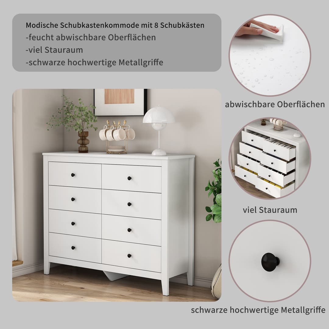 OTTO home Schubkastenkommode Borkum Sideboard Anrichte mit 6 | Weiß
