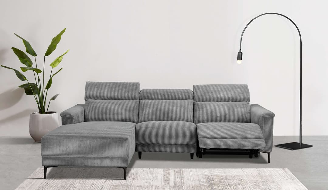OTTO home Ecksofa LUND Cord | Grau