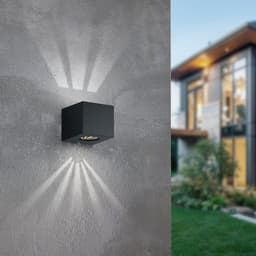 Reality Leuchten LED Außen-Wandleuchte Cordoba | Schwarz