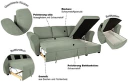 Trends by HG Ecksofa Lasse L-Form | Grün