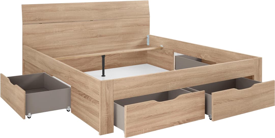 rauch Bett Einzelbett Doppelbett Stauraum FLEXX | Holztöne