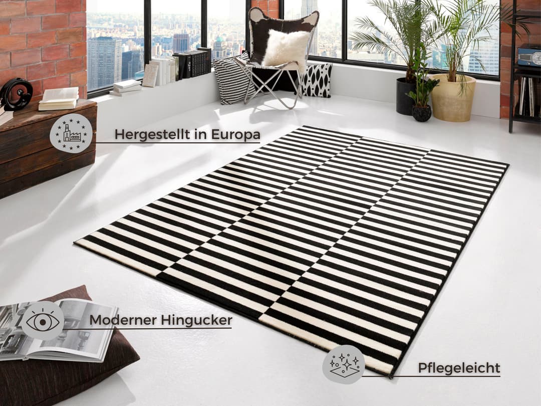 HANSE Home Teppich Panel | Schwarz