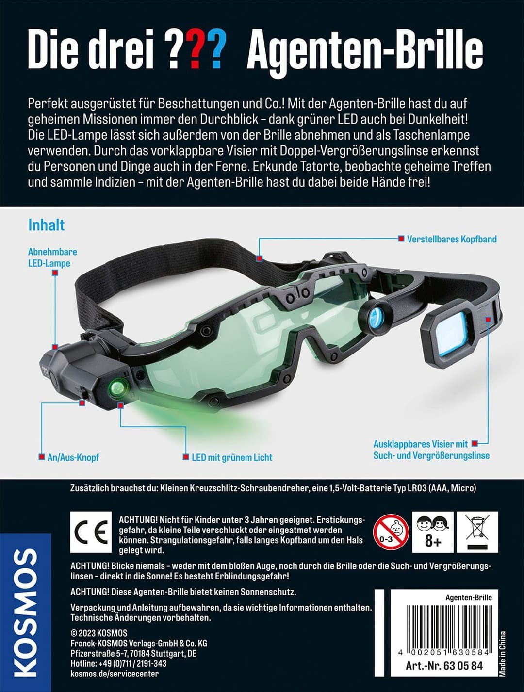 Kosmos Experimentierkasten Die drei ??? Agentenbrille | Mehrfarbig