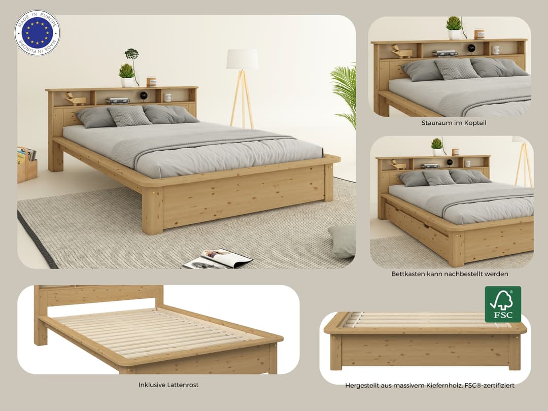 OTTO home Massivholzbett KERO | Holztöne