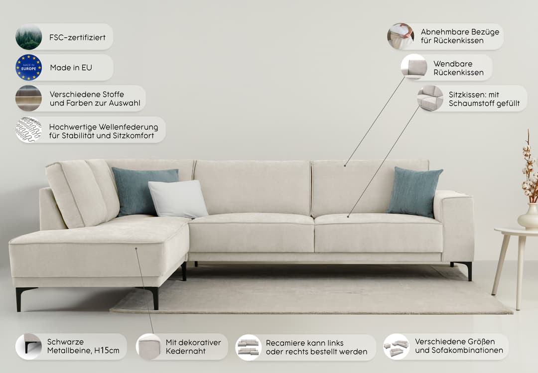 OTTO home Ecksofa OLAND | Grau