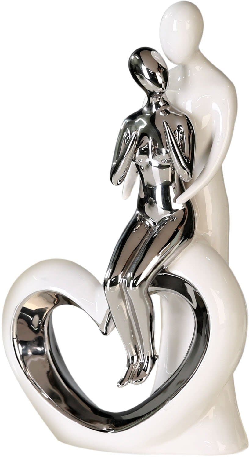 GILDE Dekofigur Skulptur Romanze | Weiß