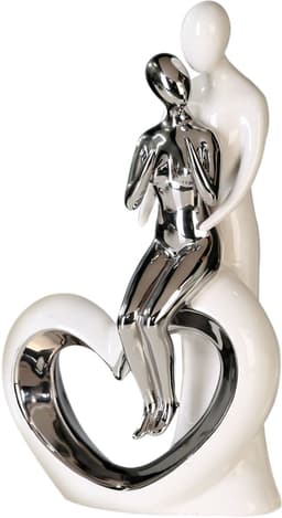 GILDE Dekofigur Skulptur Romanze | Weiß