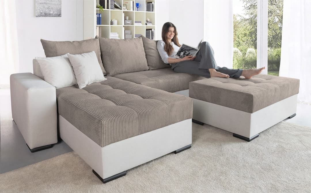 COLLECTION AB Ecksofa Josy L-Form | Grau