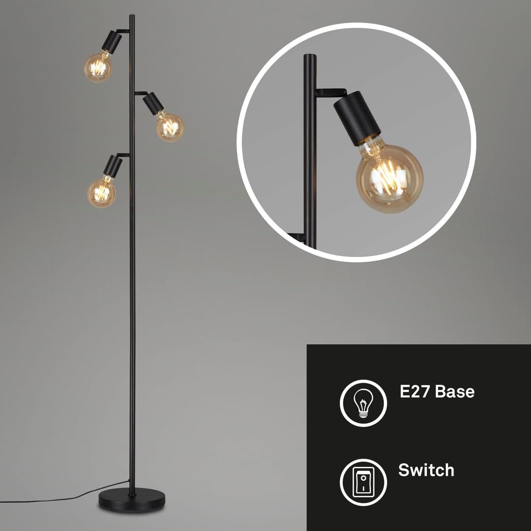 Briloner Leuchten Stehlampe KUGLO | Schwarz