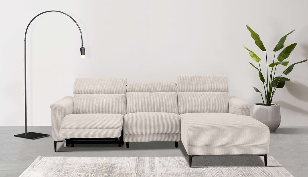 OTTO home Ecksofa LUND Cord | Beige