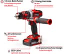 Einhell Akku-Schlagbohrschrauber TE-CD 18/48 Li-i | Rot 2