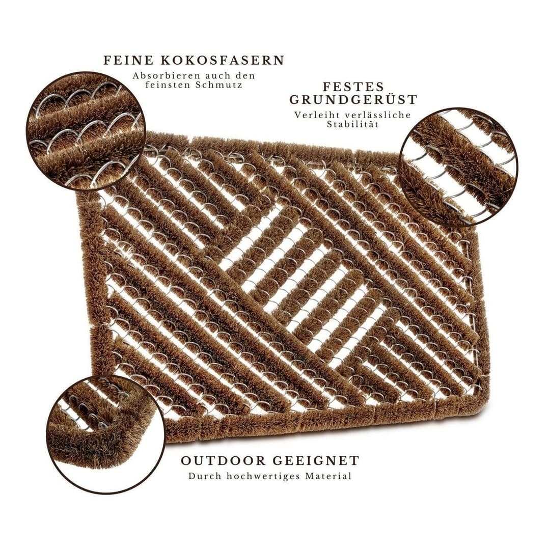 HANSE Home Fußmatte Grid Brushes Mat | Braun
