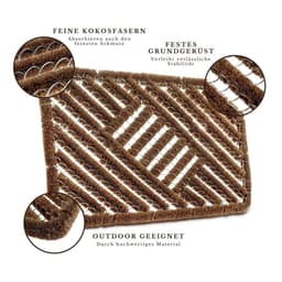 HANSE Home Fußmatte Grid Brushes Mat | Braun