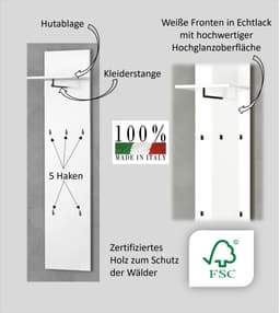 Home affaire Garderobenpaneel MISTER | Weiß
