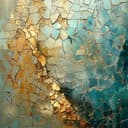 queence Acrylglasbild Goldenes Mosaik | Mehrfarbig 2