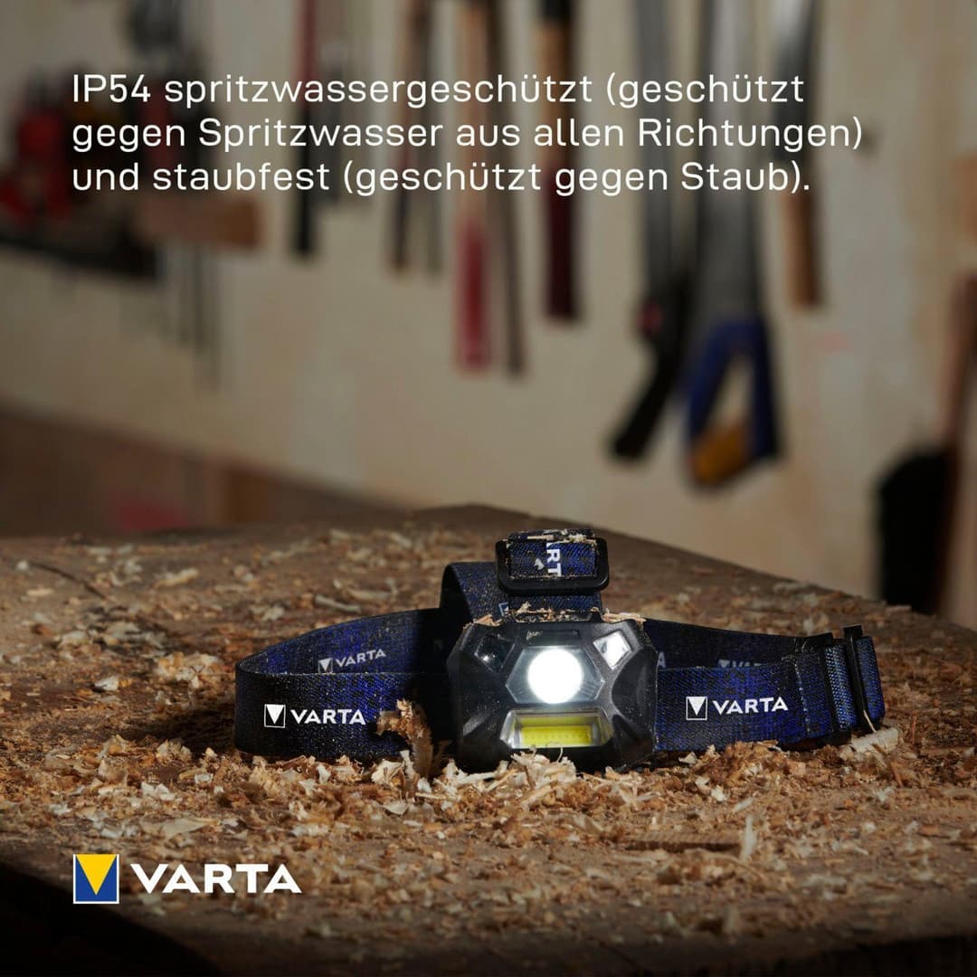 VARTA Work Flex Motion Sensor H20 Stirnlampe | Schwarz