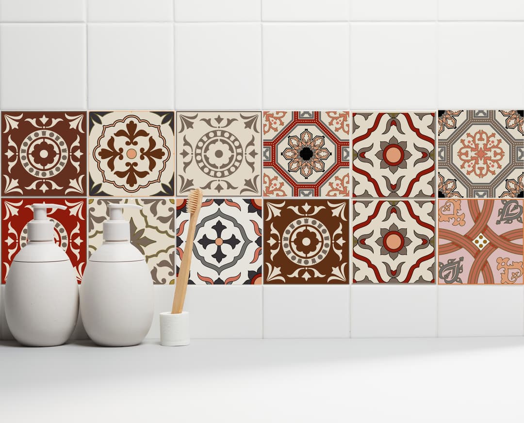 Home affaire Fliesenaufkleber Ornamente | Rot