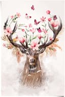 Reinders! Poster Hirsch in Blumen | Mehrfarbig