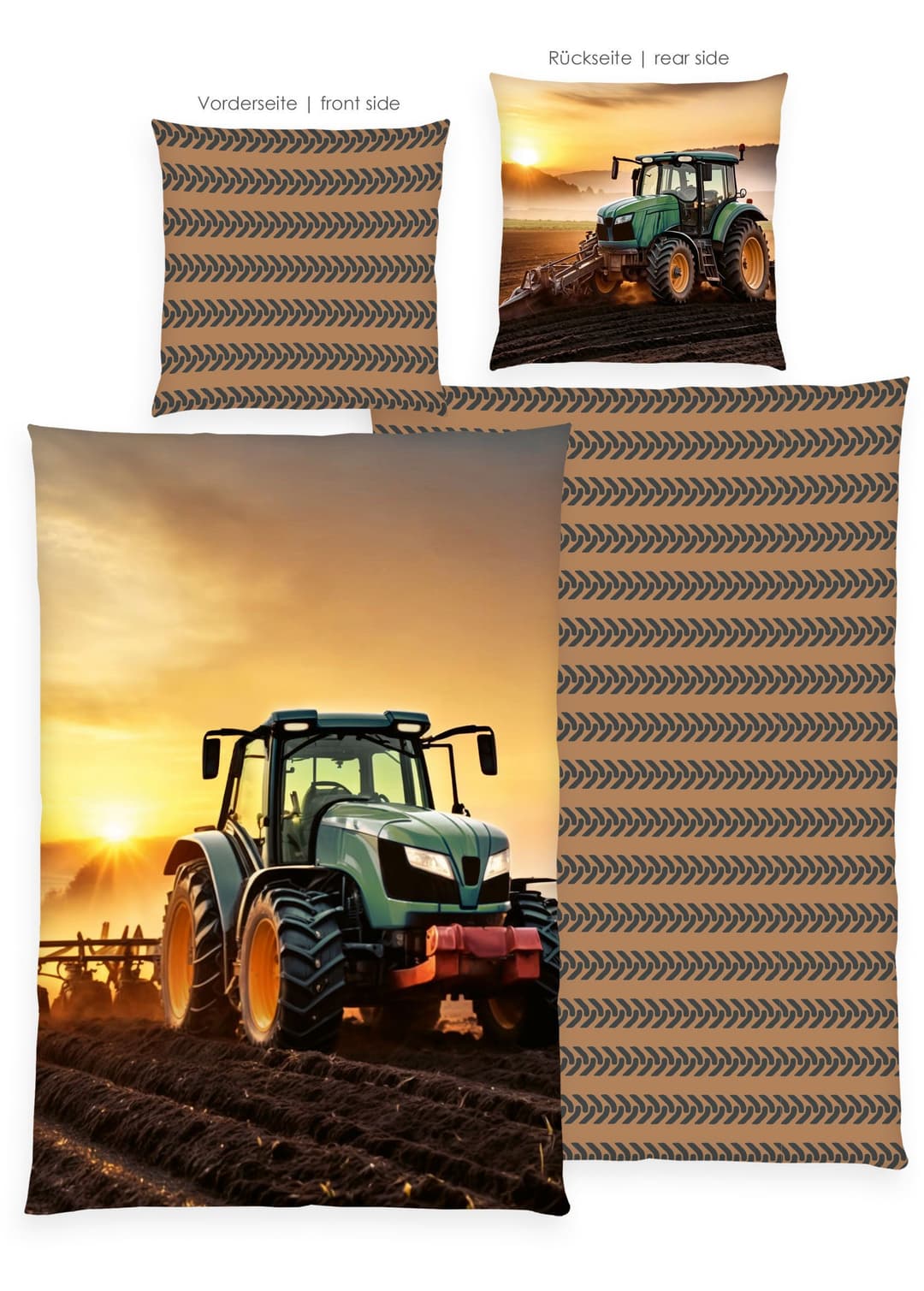 Herding Young Collection Traktor Bettwäsche | Braun