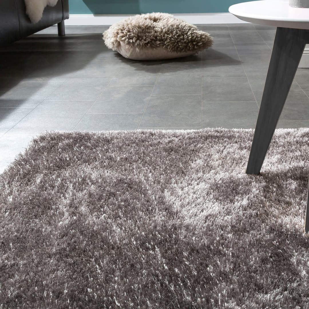 Paco Home Touch 100 Hochflor-Teppich | Grau