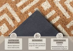 HANSE Home Fußmatte Mix Mats Kokos Hello Geometric | Braun