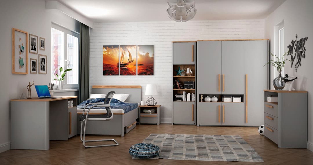 FORTE Kleiderschrank Surfino | Grau