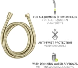 WENKO Brauseschlauch Brass | Gold