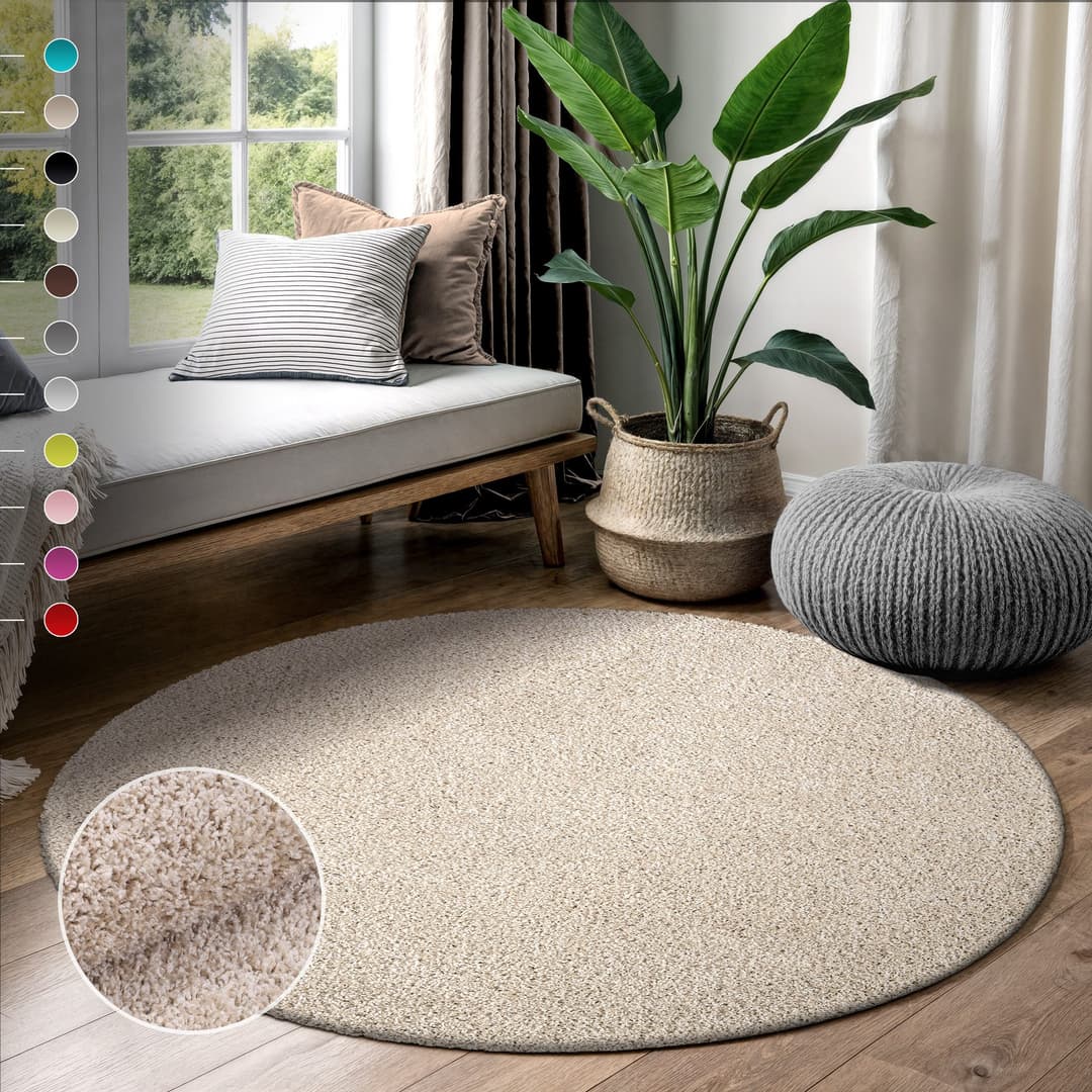Sanat Hochflor-Teppich LOCA | Beige