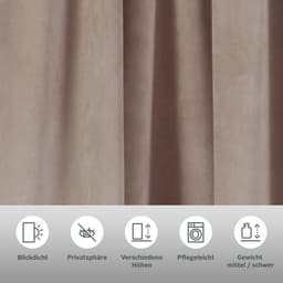 LeGer Home by Lena Gercke Vorhang Samt Ladina | Beige