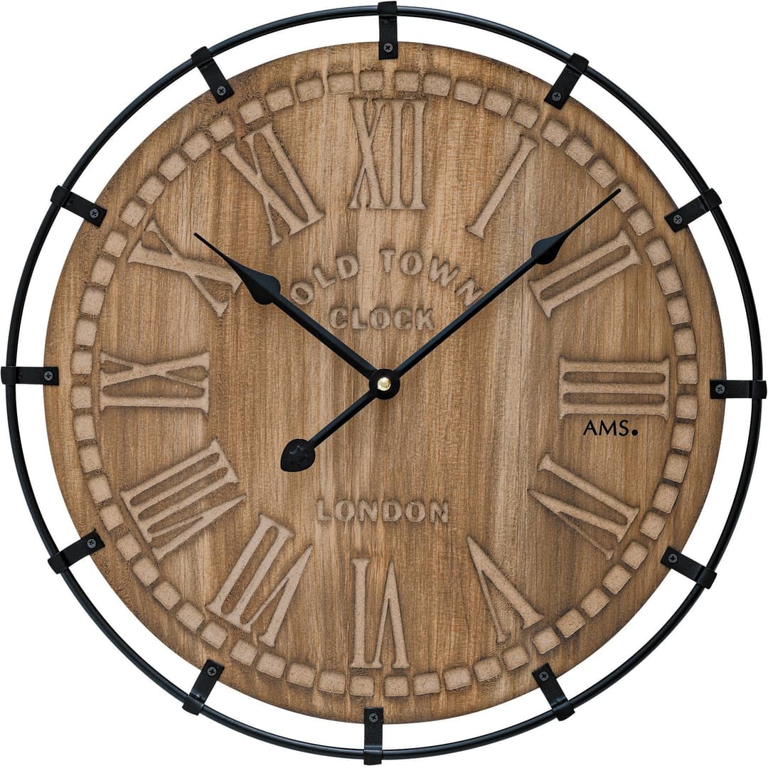 AMS Wanduhr W9616 | Braun