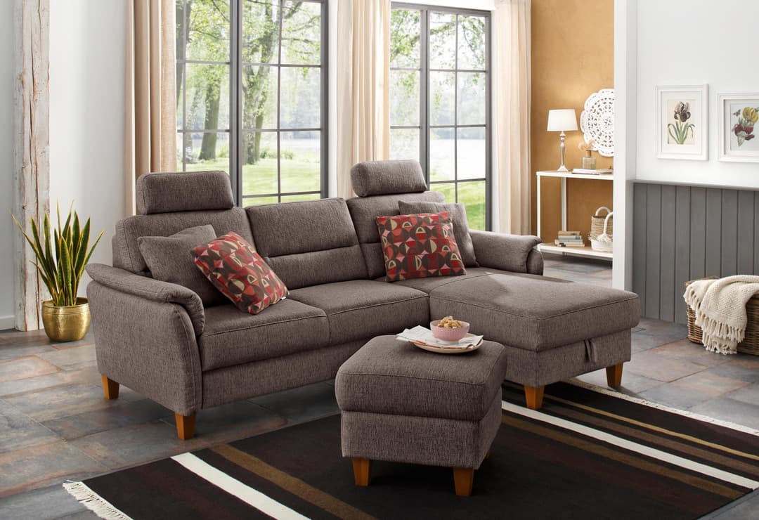 Home affaire Polsterhocker Palmera | Braun