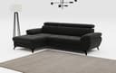 COTTA Ecksofa Hudson L-Form | Schwarz