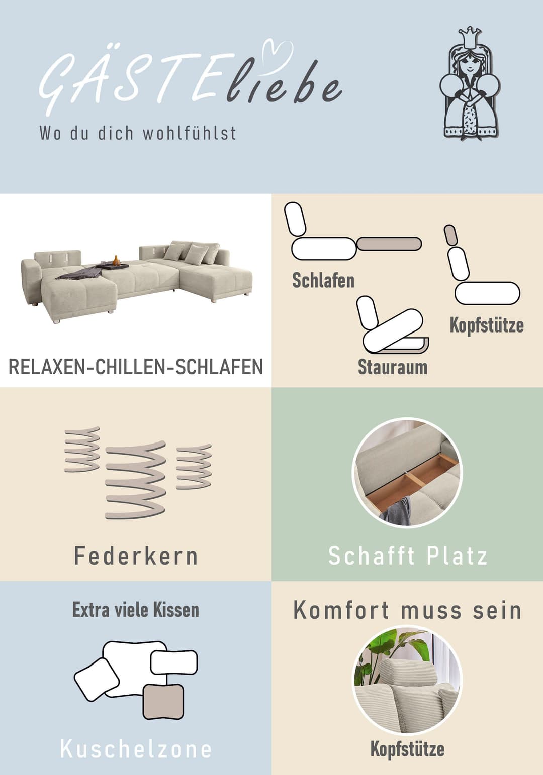 Jockenhöfer Gruppe Wohnlandschaft Orlando U-Form | Schwarz