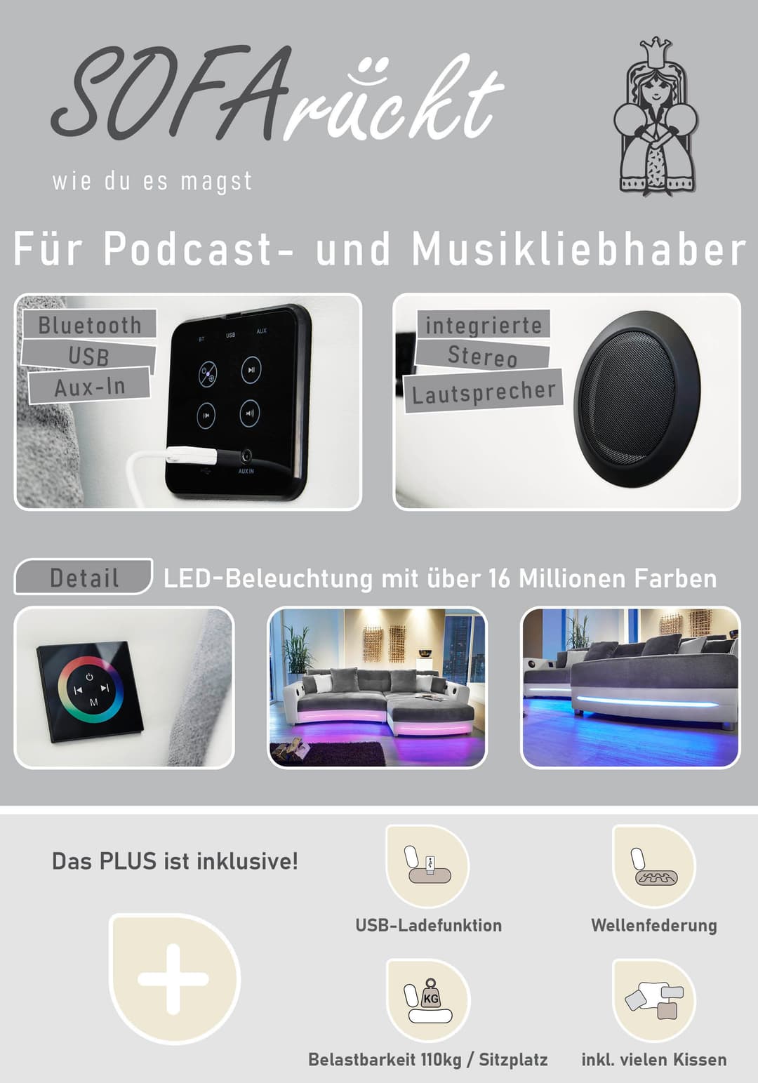 Jockenhöfer Gruppe Ecksofa Laredo | Schwarz