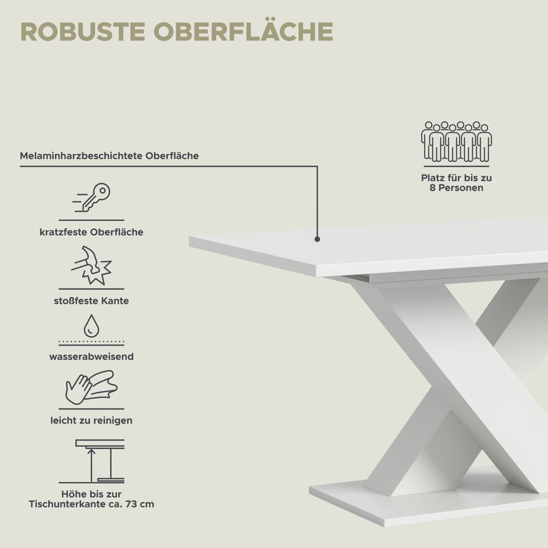 Home affaire Esstisch Motus | Weiß