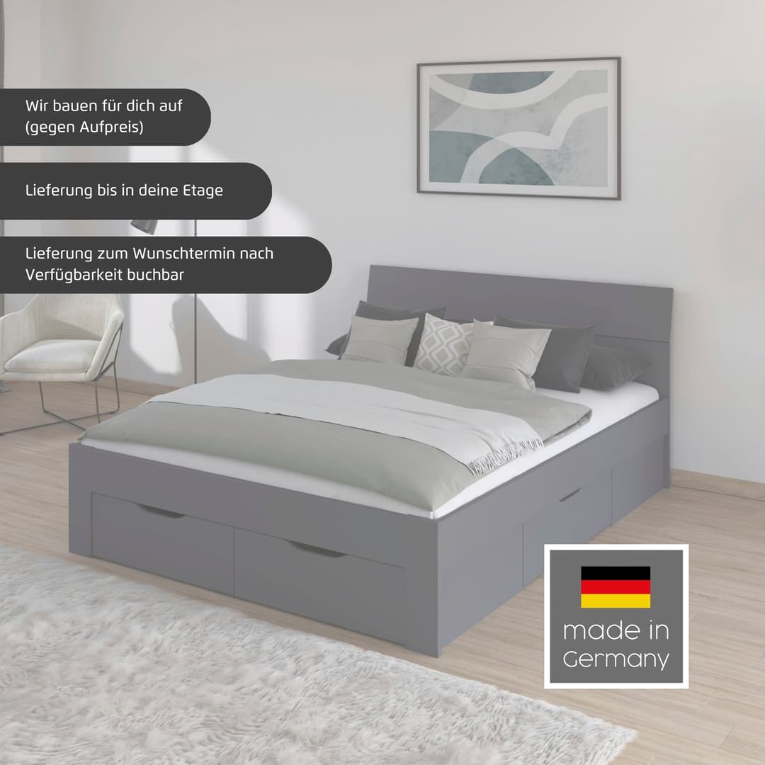 rauch Bett Einzelbett Doppelbett Stauraum FLEXX | Weiß
