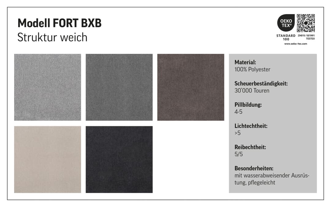 COTTA Boxspringbett Fort mit Bettkasten | Grau